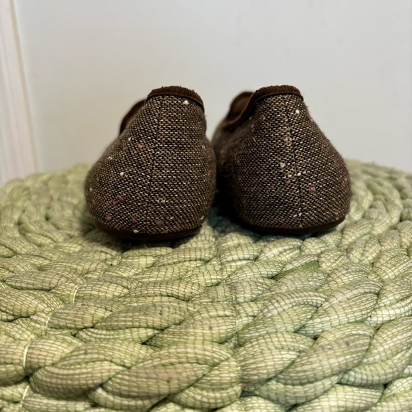 UGG Alloway Brown Tweed Sherpa Lined Slip on Slipper Flat Loafers NWOT - Picture 7 of 9